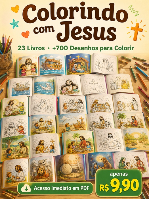 Colorindo com Jesus — 23 Livros para Colorir